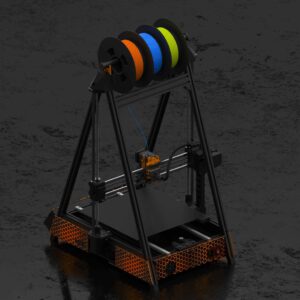 3d printer render orange-3